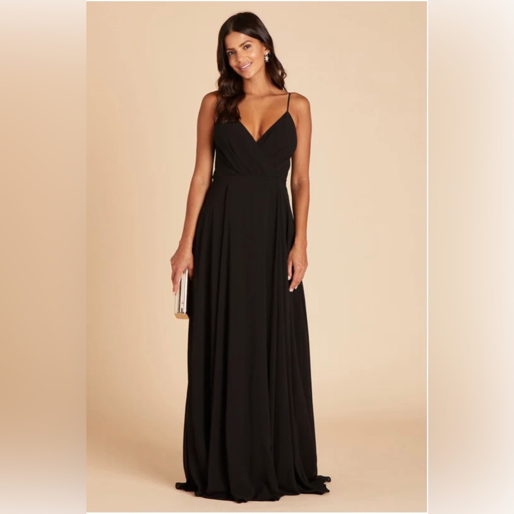 Kaia black chiffon bridesmaids dress